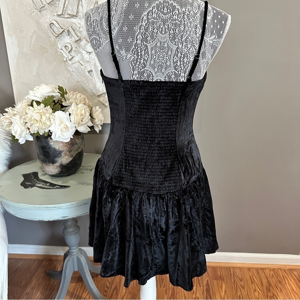 Maeve by Anthropologie Velvet Black Mini Dress Size M - Picture 9 of 14